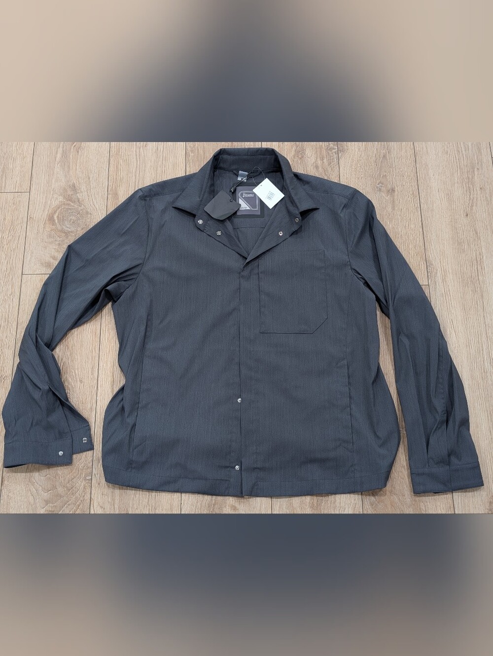 $935 Mens HERNO Tech Shirt Jacket Iron Gray 56 US 46